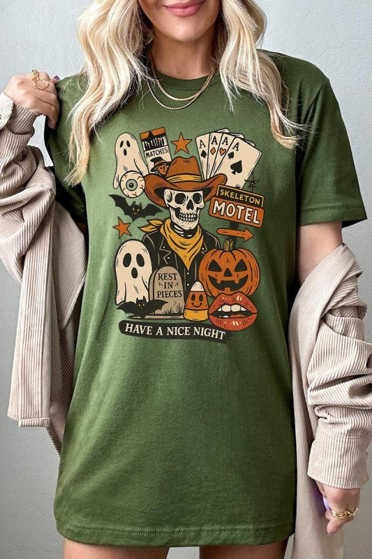 Spooky Western Skeleton Graphic Plus Tee