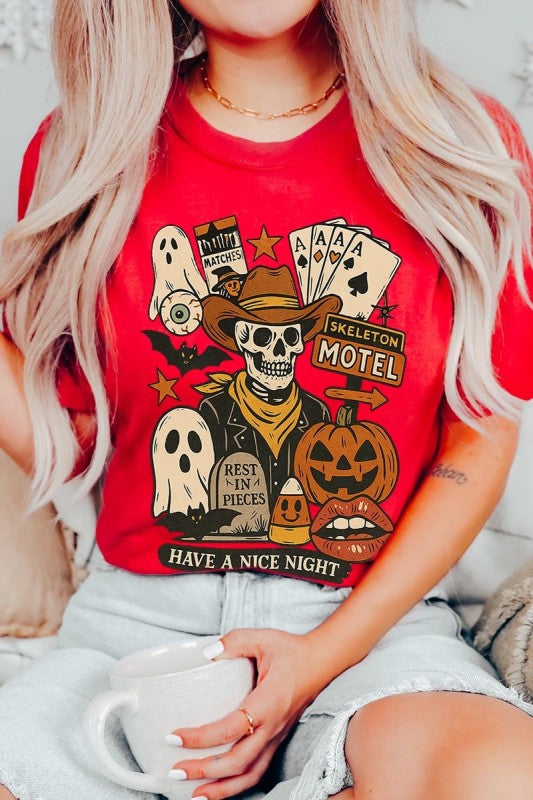 Spooky Western Skeleton Graphic Plus Tee