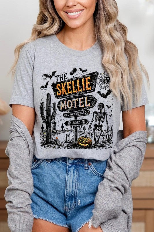 Skellie Motel Halloween Graphic Plus Tee