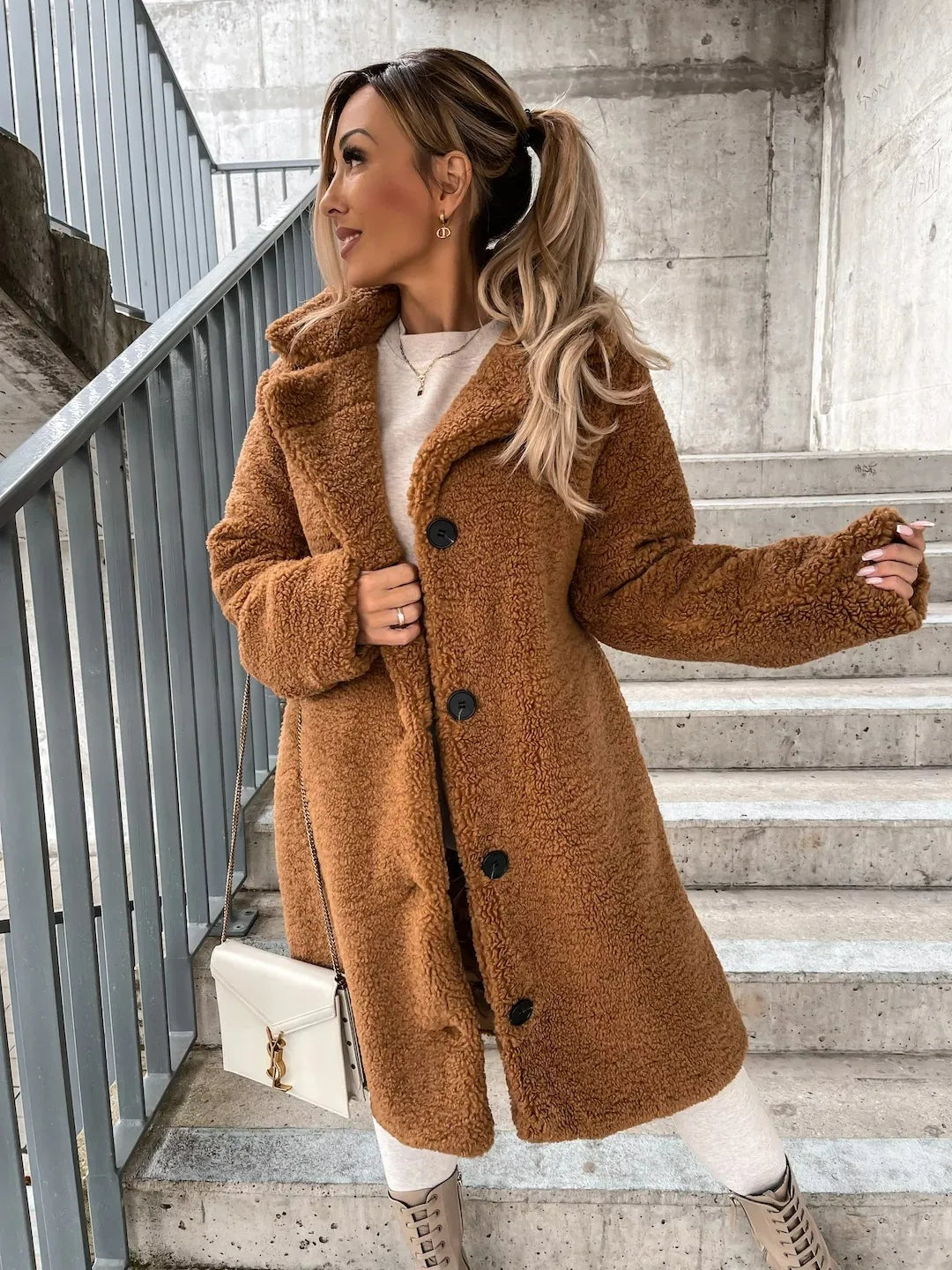 Emma - Elegant Plush Trench Coat