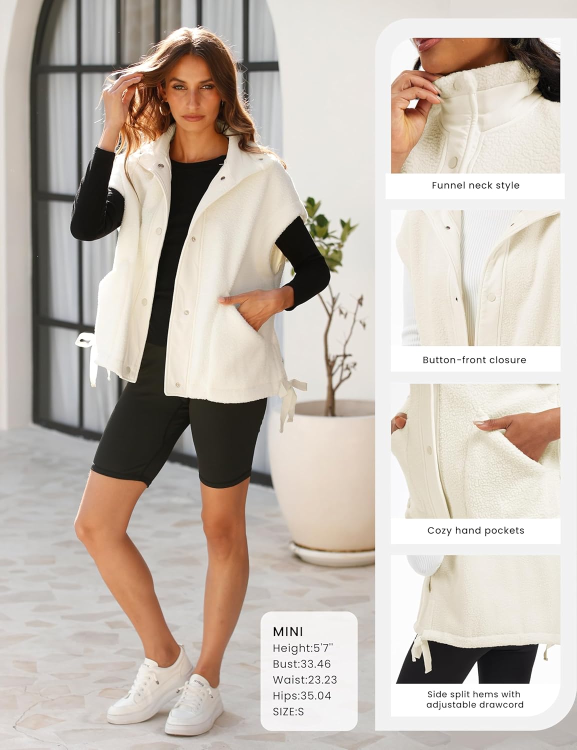Ellen – Sleeveless Fuzzy Fleece Vest