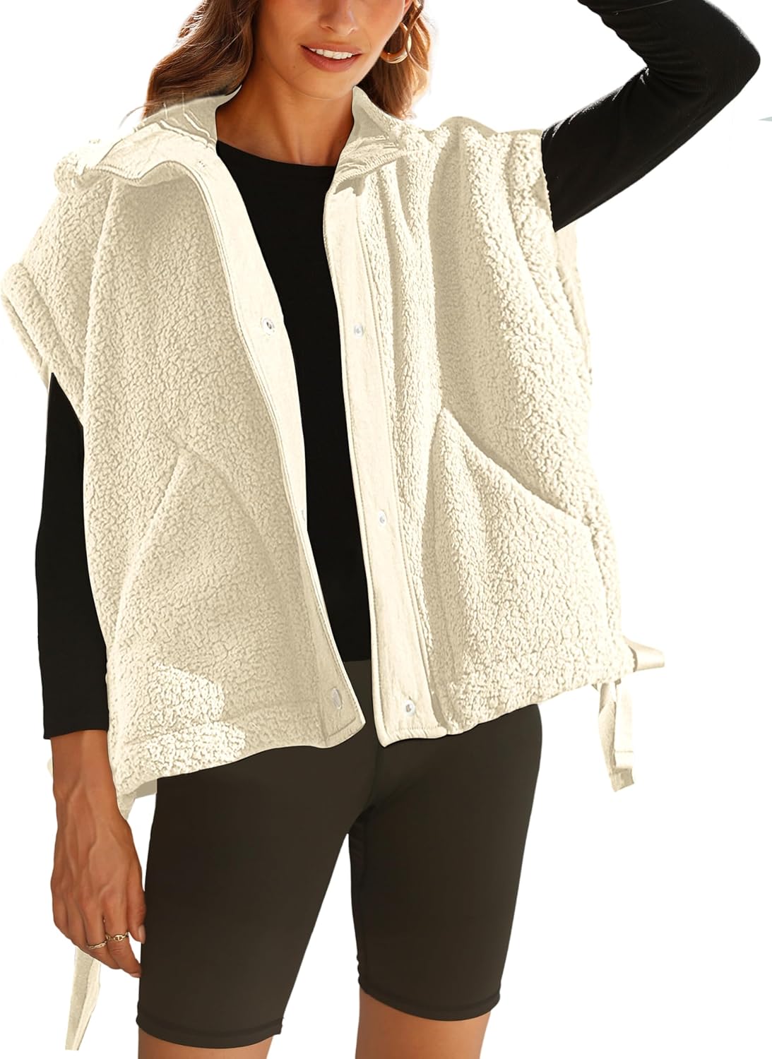 Ellen – Sleeveless Fuzzy Fleece Vest