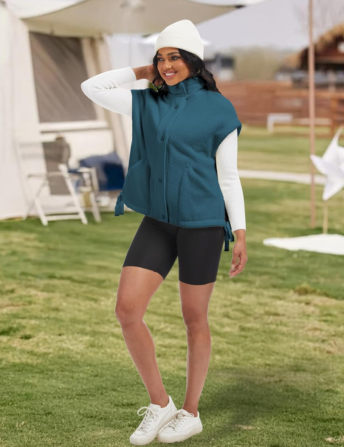 Ellen – Sleeveless Fuzzy Fleece Vest