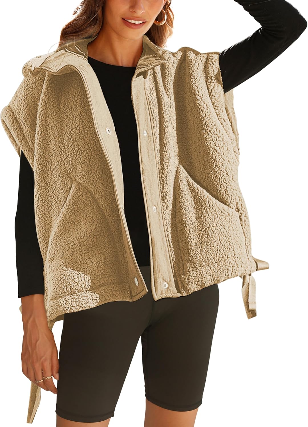 Ellen – Sleeveless Fuzzy Fleece Vest