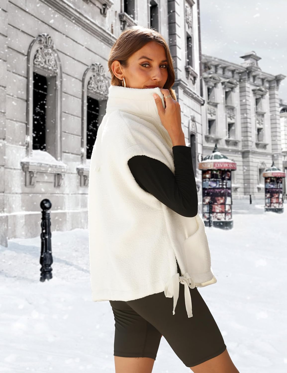 Ellen – Sleeveless Fuzzy Fleece Vest
