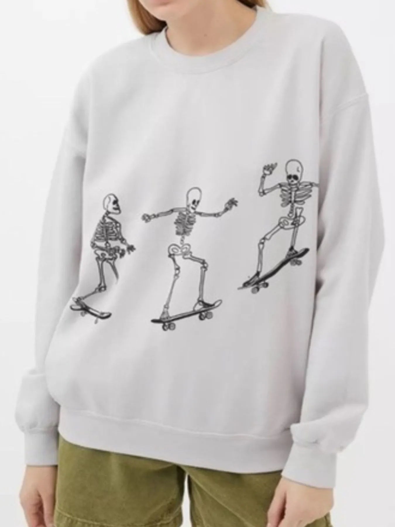 Skeleton Graphic Oversized Sweatshirt