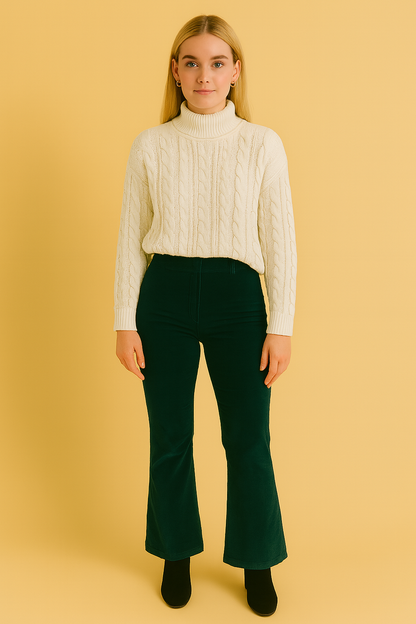 Angie | Women's Suede Pants with Flared Legs