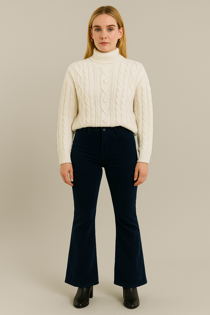 Angie | Women's Suede Pants with Flared Legs