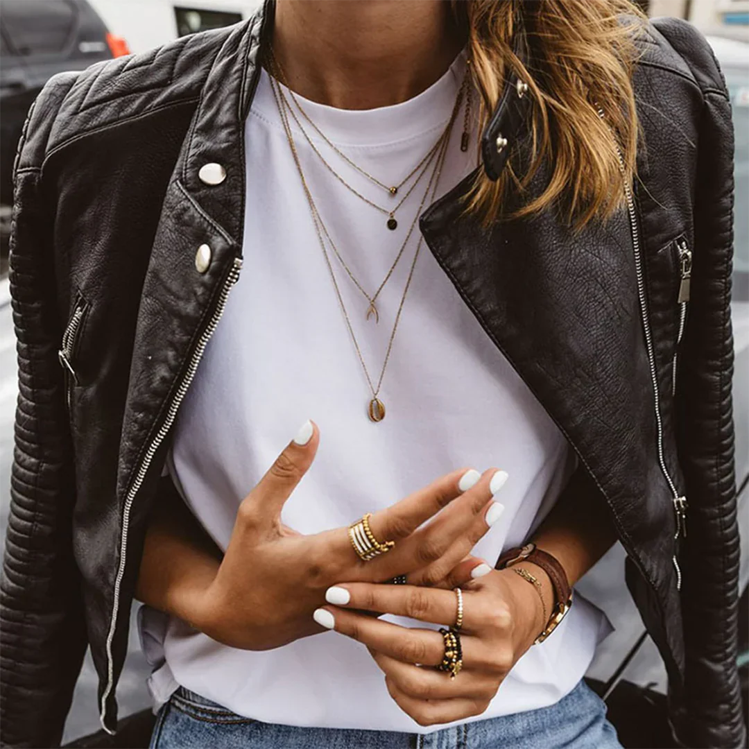 Deborah - Leather Moto Jacket