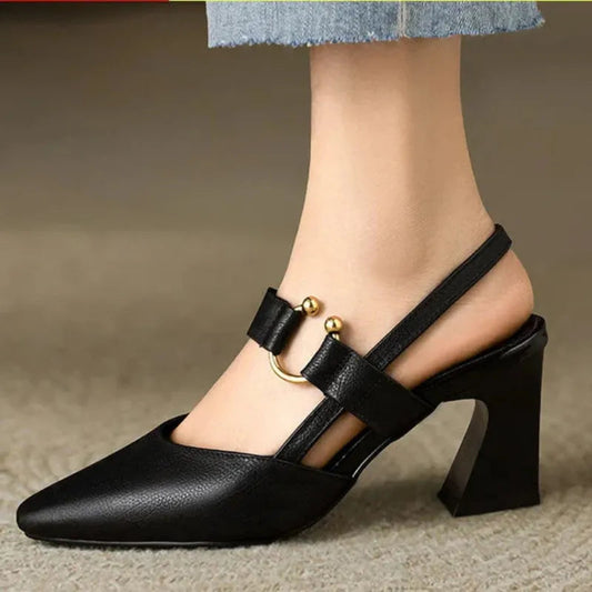 Camila - Slingback Block Pumps