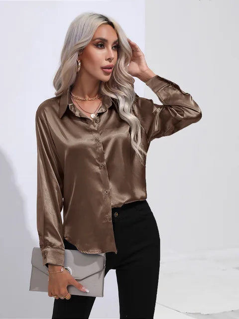 Camila - Flowy Satin Blouse