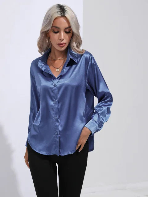 Camila - Flowy Satin Blouse