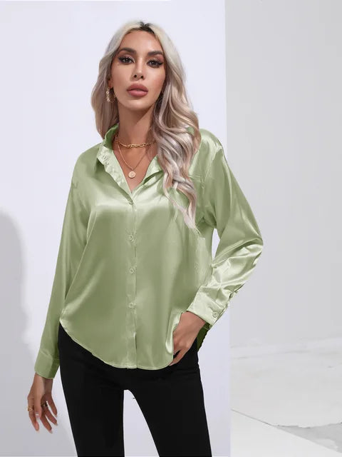 Camila - Flowy Satin Blouse