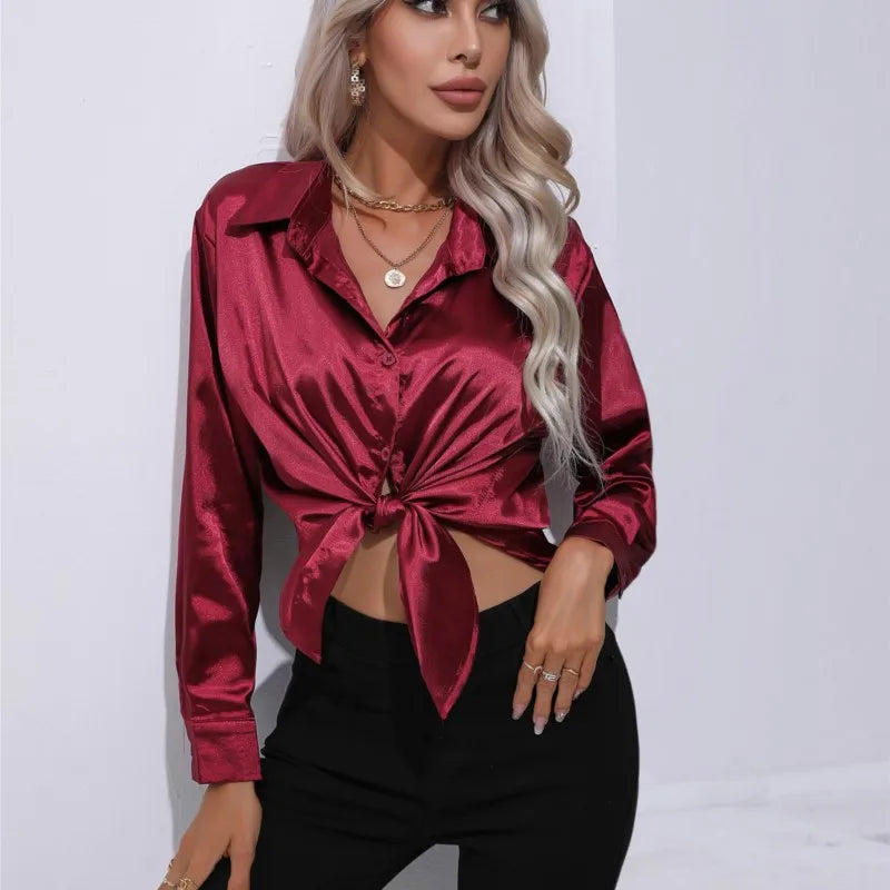 Camila - Flowy Satin Blouse