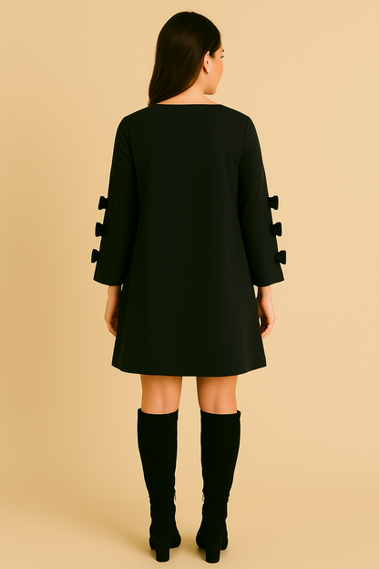 Nina | Women's Loose-fitting Dress with Bow Details
