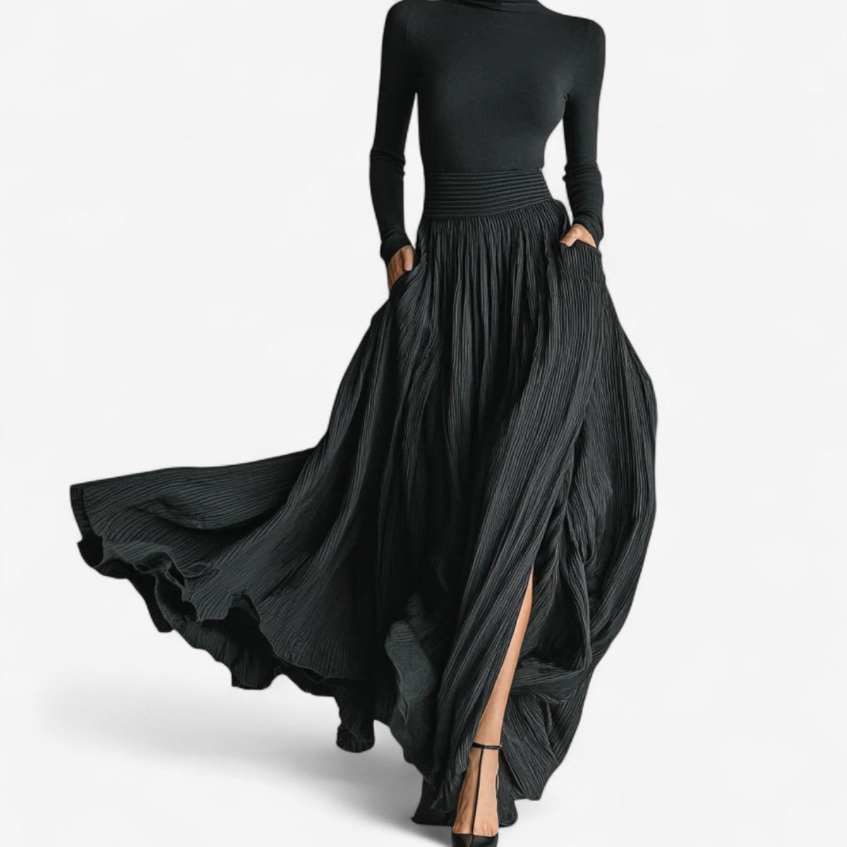 Cerynn | High Waist Maxi Skirt Plus Shirt