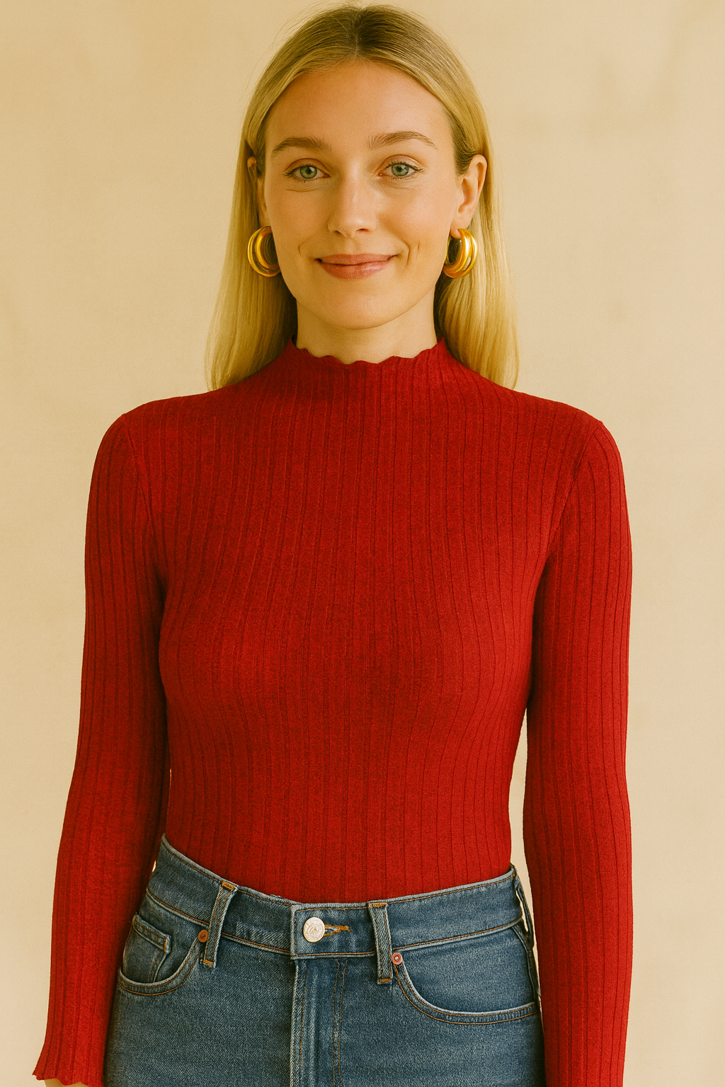 Regina |  Women's Knitted Turtleneck Sweater with Long Sleeves