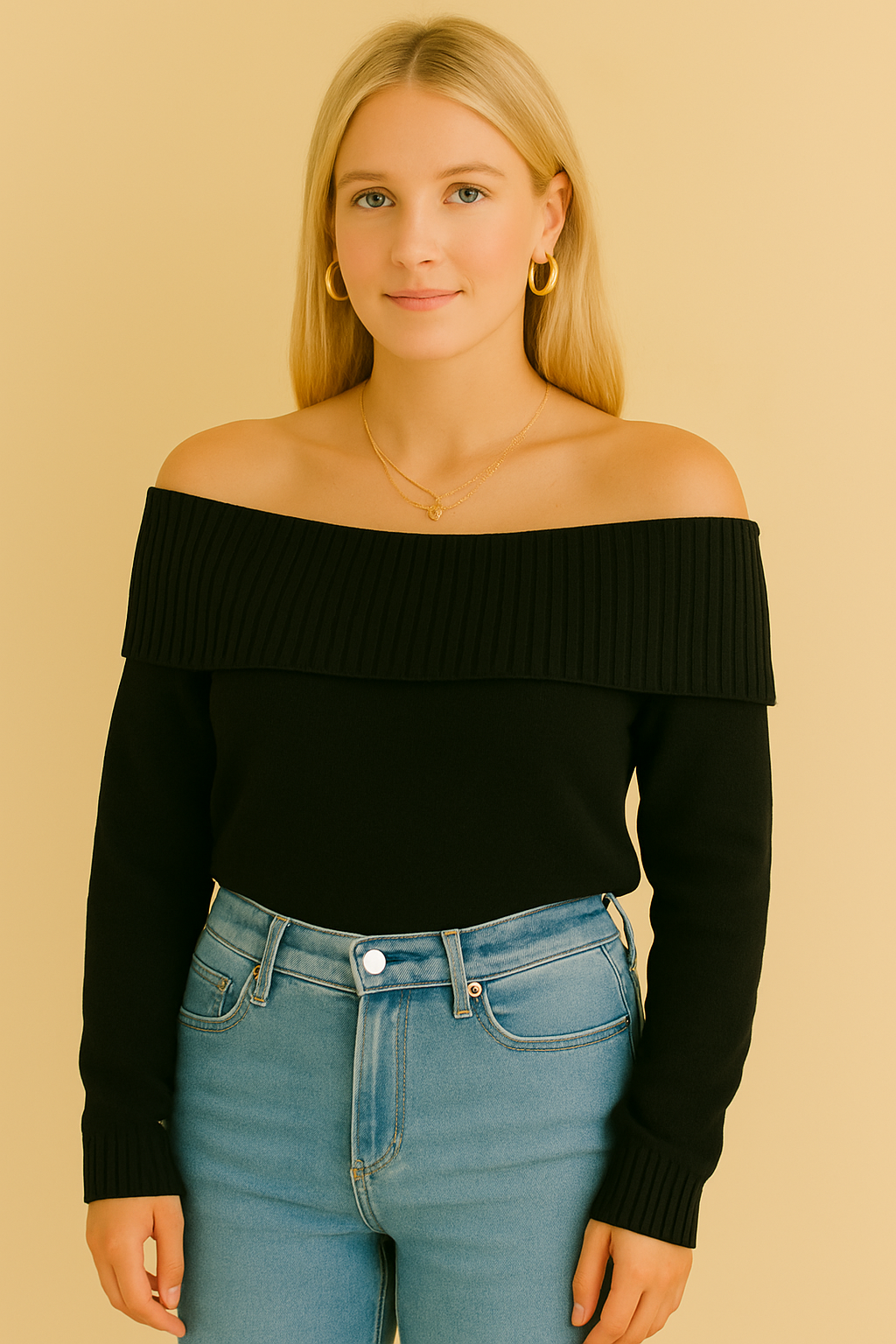 Rudi | Women's Off-the-Shoulder Long Sleeve Sweater