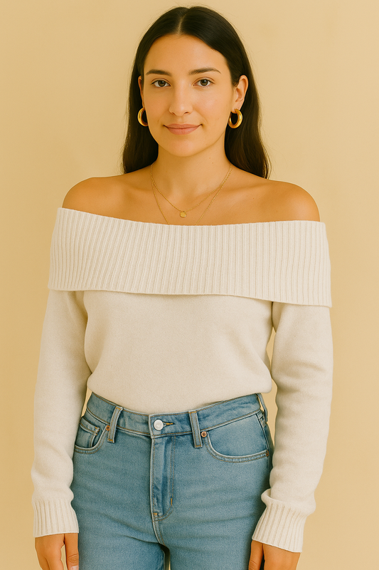 Rudi | Women's Off-the-Shoulder Long Sleeve Sweater