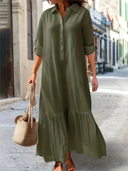 Laura - Tiered Shirt Maxi Dress