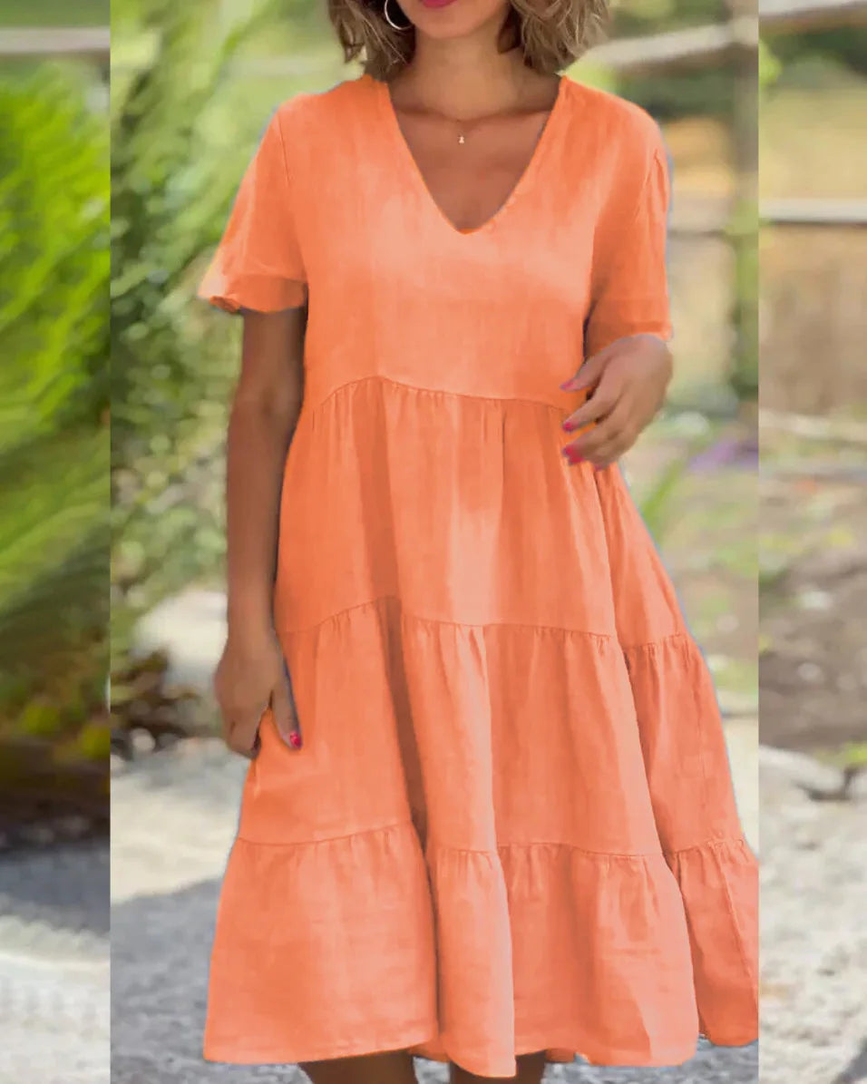 Julie - Tiered V-Neck Dress