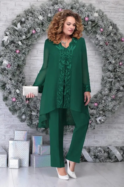 Marlene -  Plus Size Embroidered 3-Piece Set