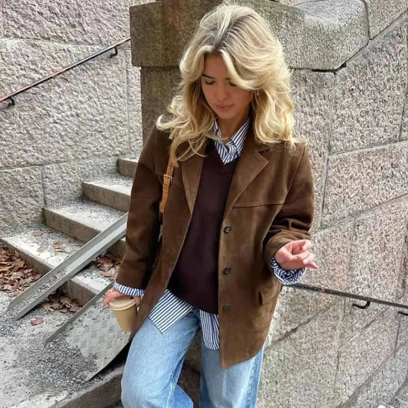 Eleanor - Vintage Suede Blazer