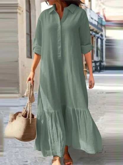 Laura - Tiered Shirt Maxi Dress