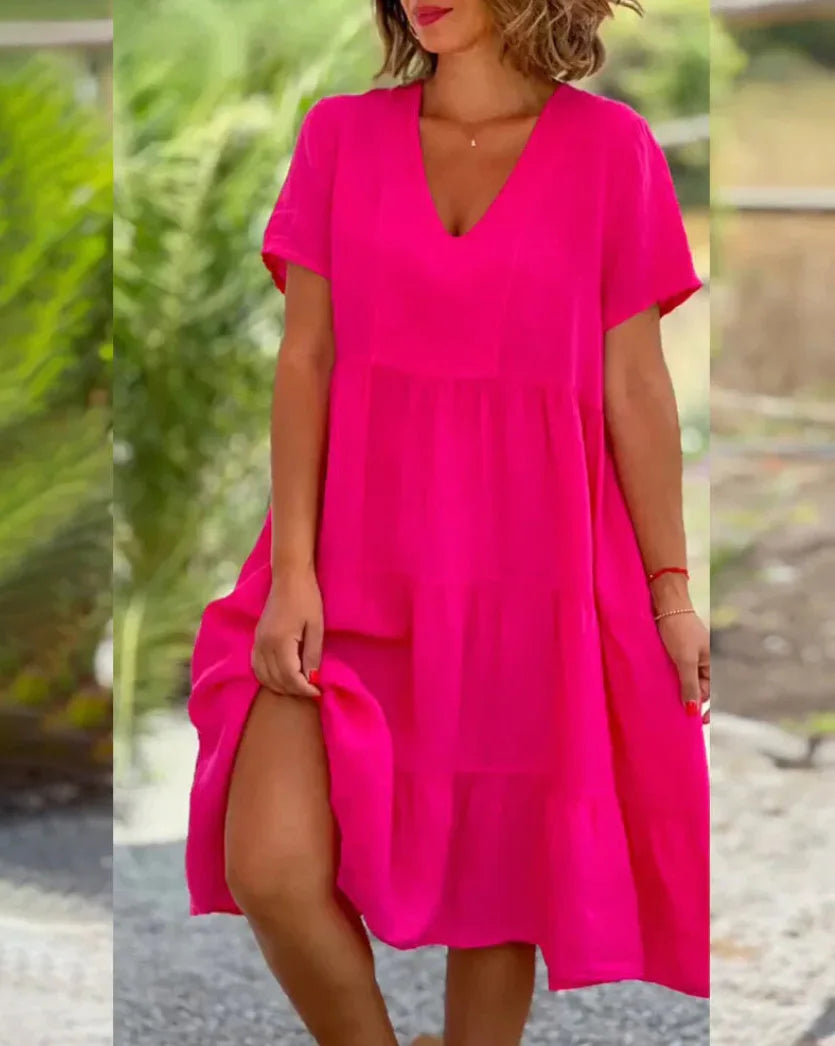 Julie - Tiered V-Neck Dress
