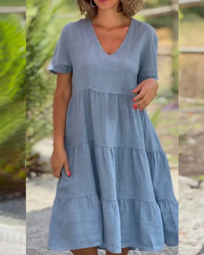 Julie - Tiered V-Neck Dress