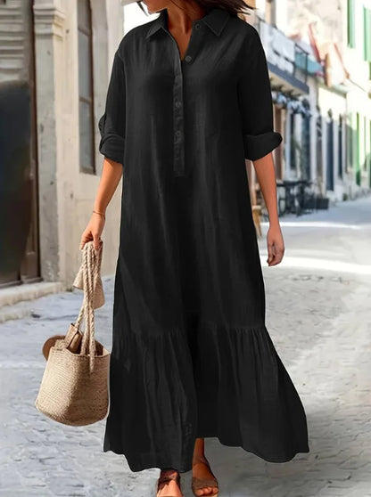 Laura - Tiered Shirt Maxi Dress