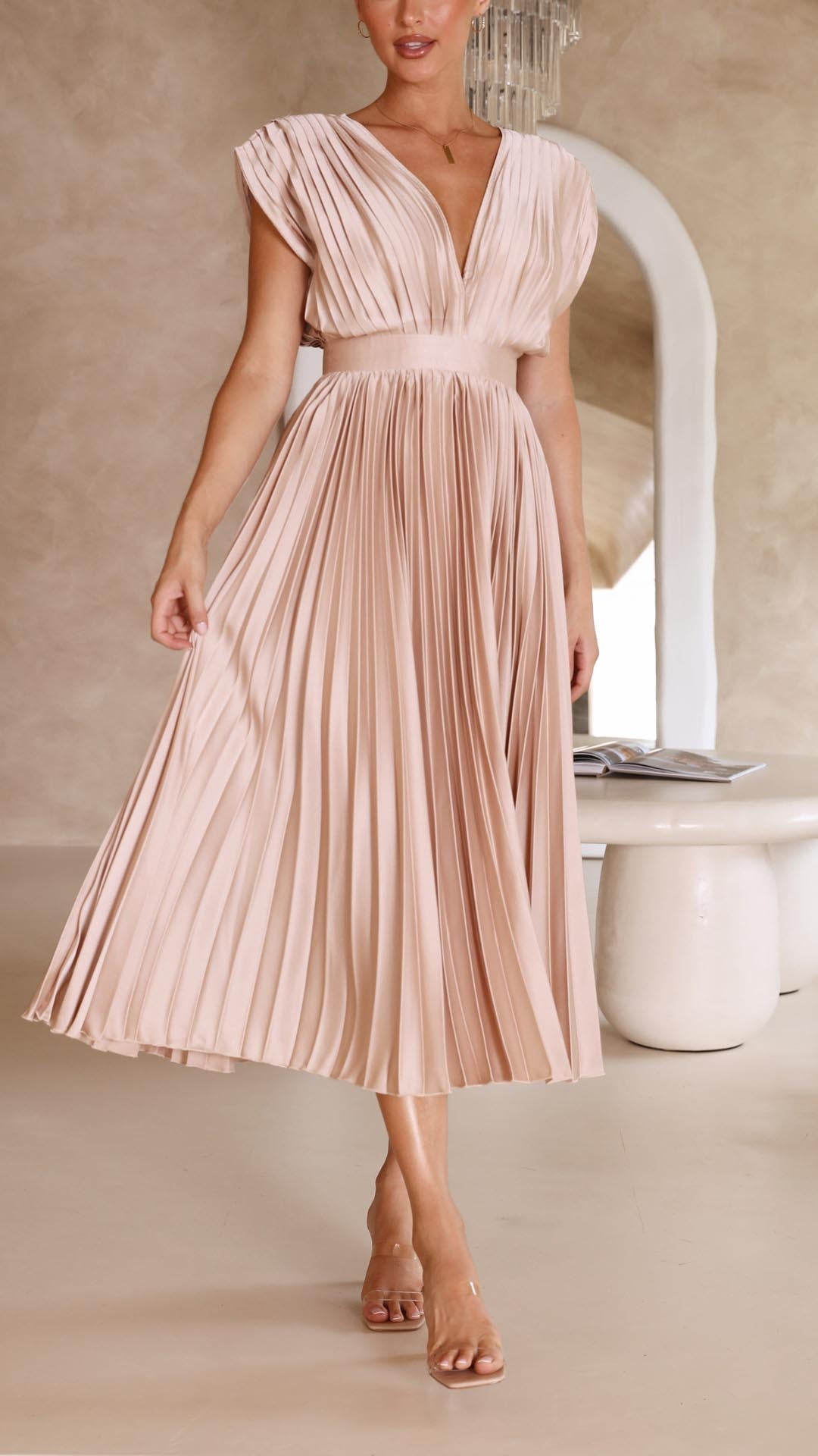 Stella - Pleated Maxi Dress