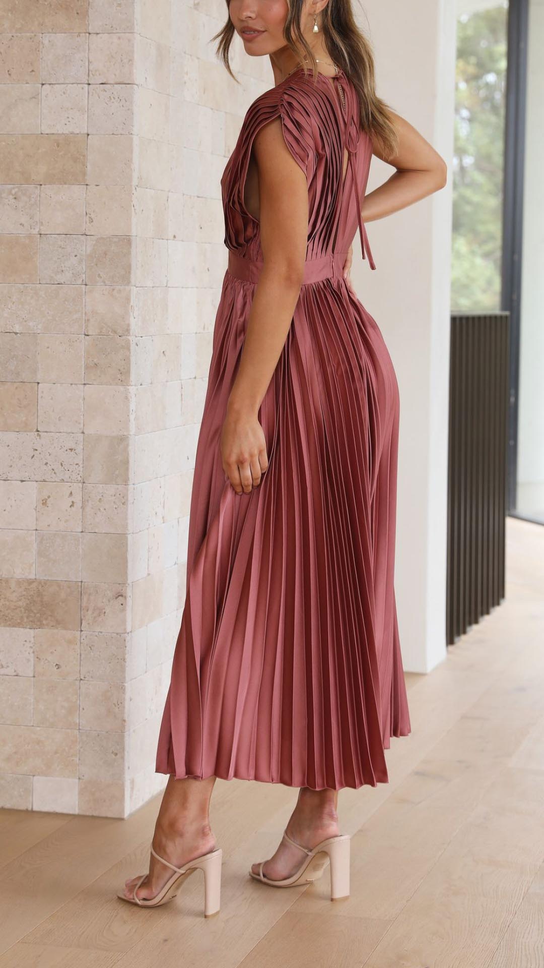 Stella - Pleated Maxi Dress