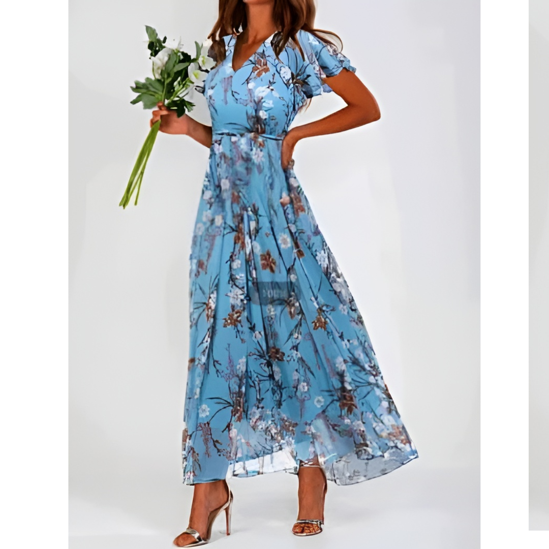 Ann - Flutter Sleeve Maxi Dress