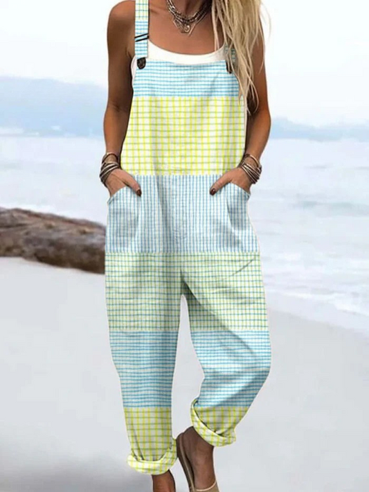 Solina - Pastel Grid Jumpsuits