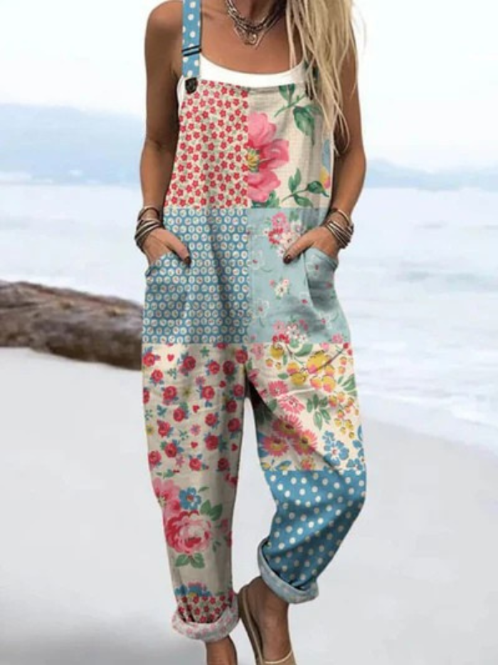 Calista - Vintage Garden Patch Jumpsuits