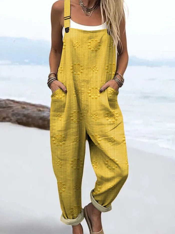 Serenya - Textured Linen Jumpsuits