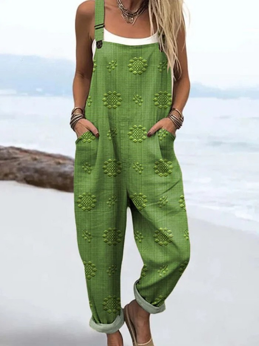 Serenya - Textured Linen Jumpsuits