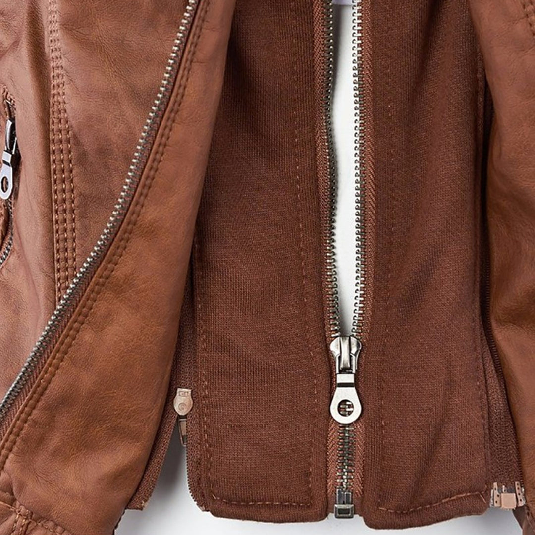 Stylish Hooded Leather Jacket