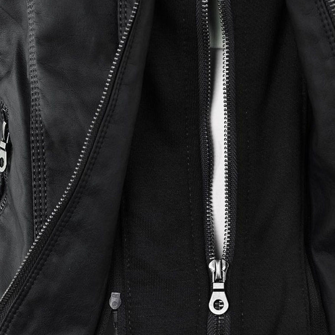 Stylish Hooded Leather Jacket
