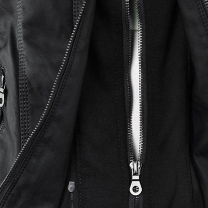 Stylish Hooded Leather Jacket