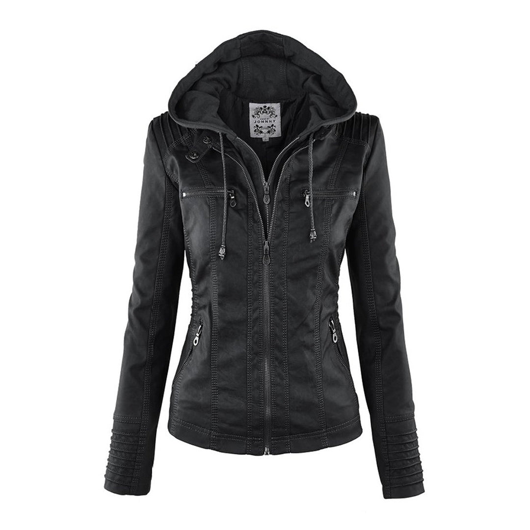 Stylish Hooded Leather Jacket