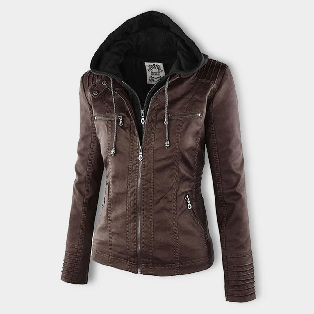 Stylish Hooded Leather Jacket