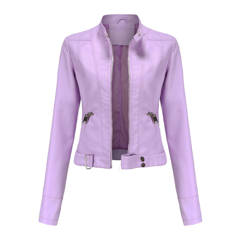 Elisa - Faux Leather Biker Jacket
