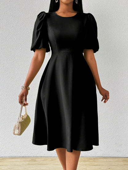 Clara Bloom | Refined Black Midi Dress