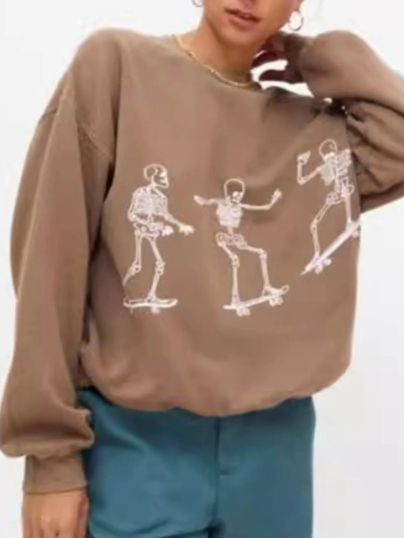 Skeleton Graphic Oversized Sweatshirt