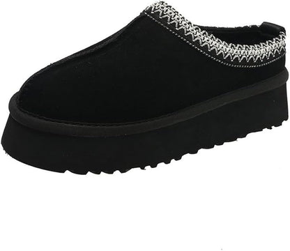 Braided Suede Platform Slippers