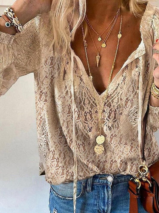 Catherine - Sheer Lace Blouse