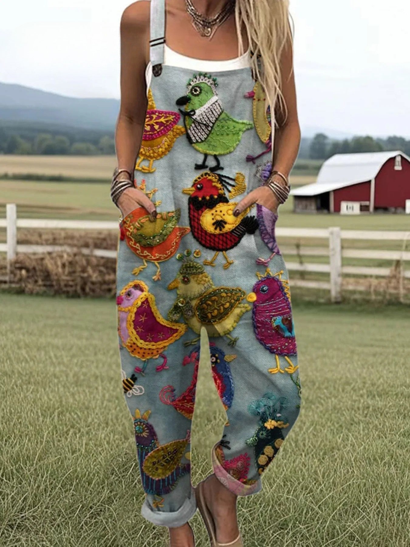 Quirla - Folk Art Chicken Jumpsuits