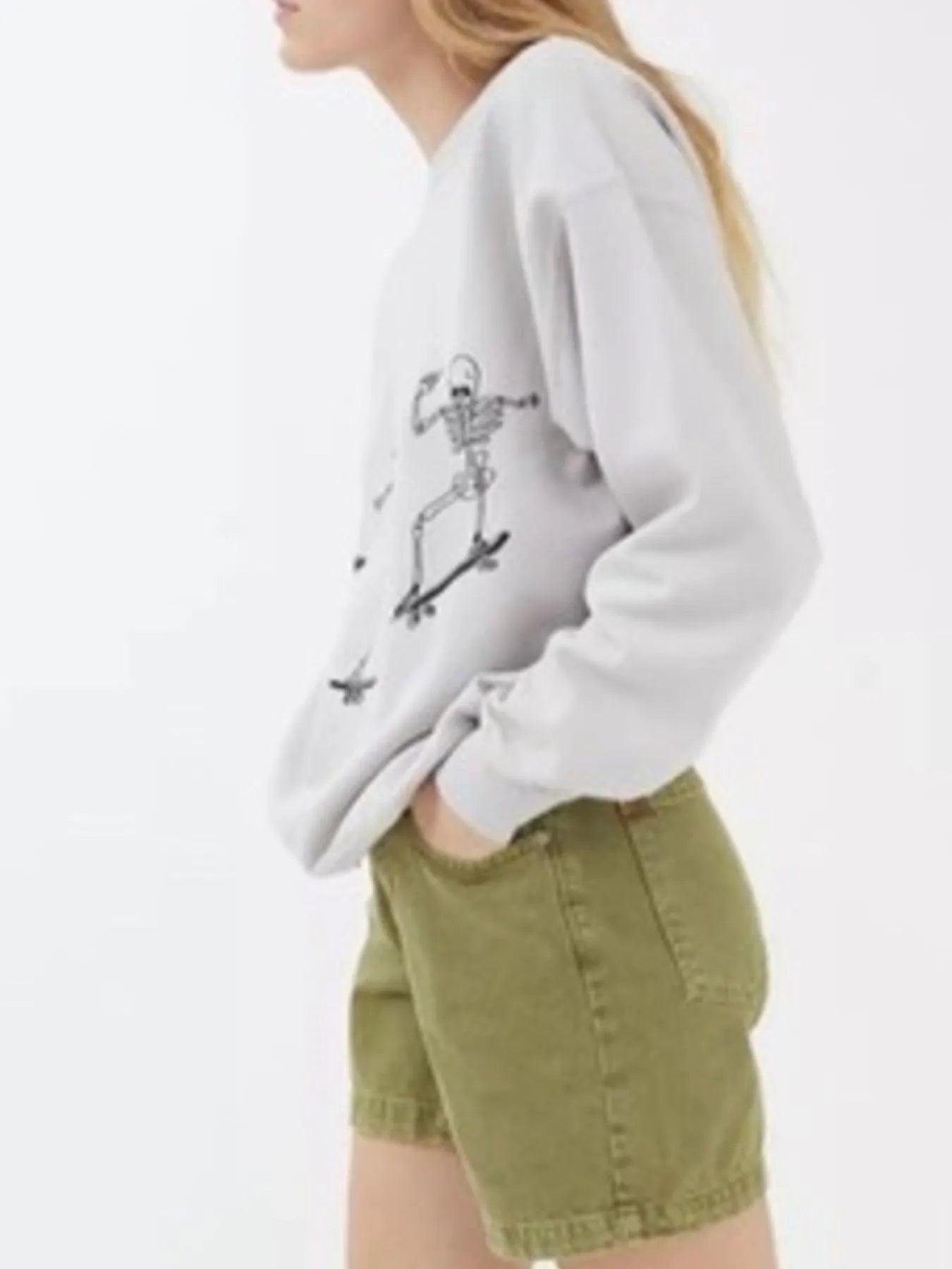 Skeleton Graphic Oversized Sweatshirt